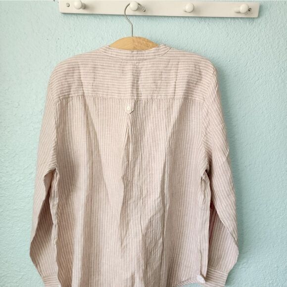 J crew linen embroidery rollup long sleeve  tunic blouse - Picture 8 of 12